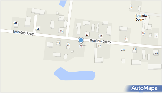 Bratków Dolny, Bratków Dolny, 21, mapa Bratków Dolny