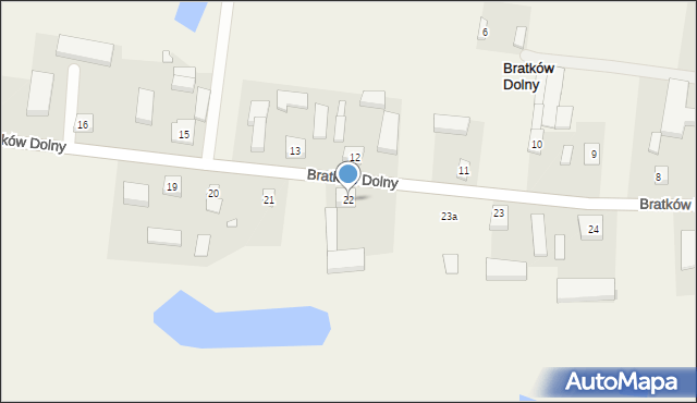 Bratków Dolny, Bratków Dolny, 22, mapa Bratków Dolny