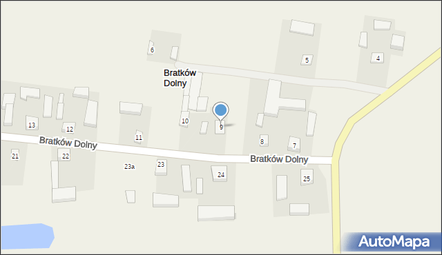 Bratków Dolny, Bratków Dolny, 9, mapa Bratków Dolny