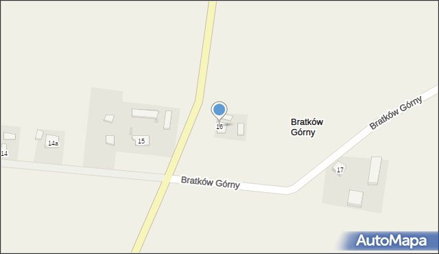 Bratków Górny, Bratków Górny, 16, mapa Bratków Górny