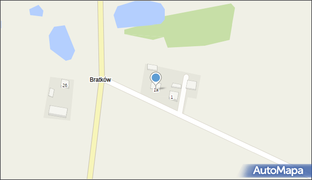 Bratków Górny, Bratków Górny, 1a, mapa Bratków Górny