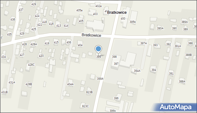 Bratkowice, Bratkowice, 399, mapa Bratkowice