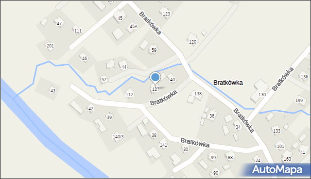 Bratkówka, Bratkówka, 127, mapa Bratkówka