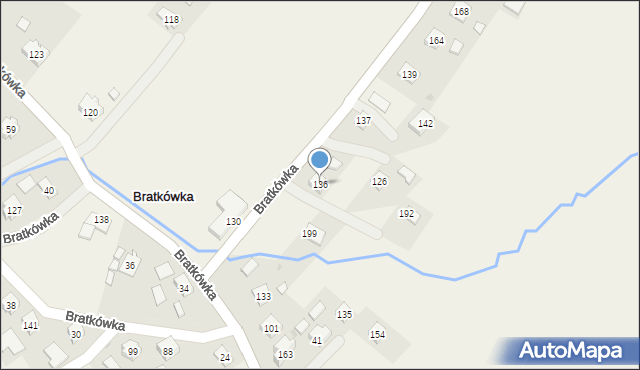 Bratkówka, Bratkówka, 136, mapa Bratkówka