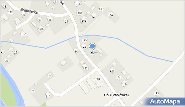 Bratkówka, Bratkówka, 20, mapa Bratkówka