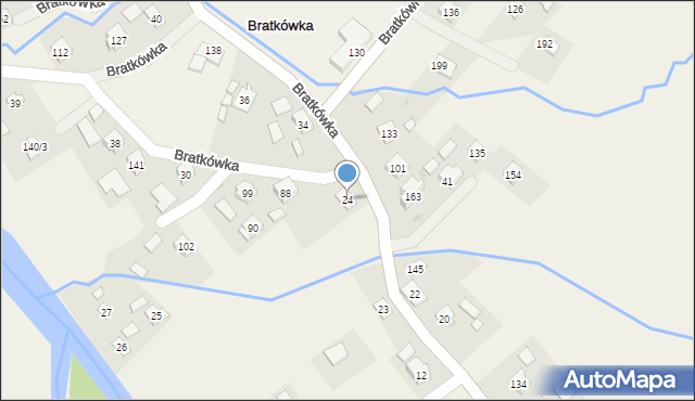 Bratkówka, Bratkówka, 24, mapa Bratkówka