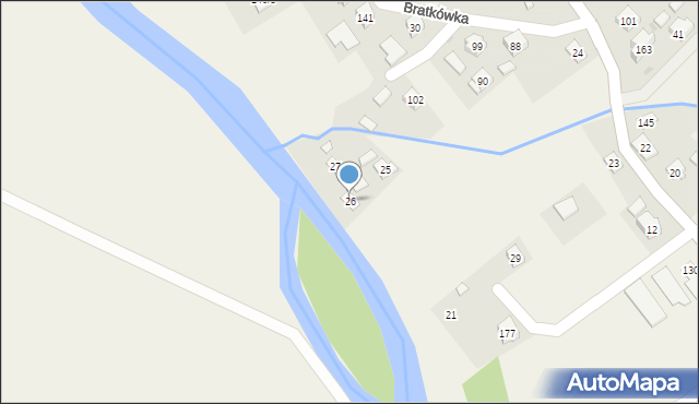 Bratkówka, Bratkówka, 26, mapa Bratkówka