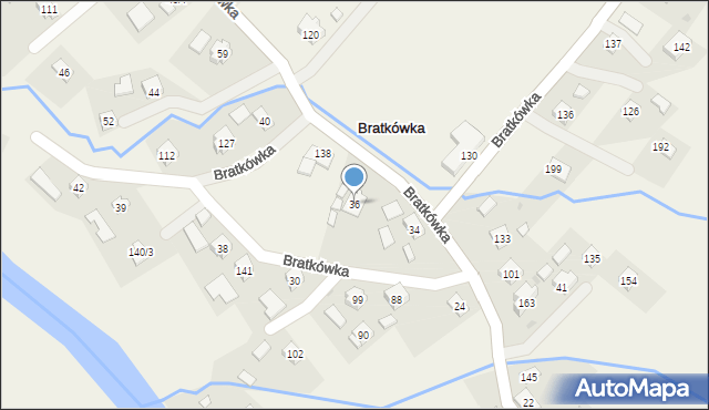 Bratkówka, Bratkówka, 36, mapa Bratkówka