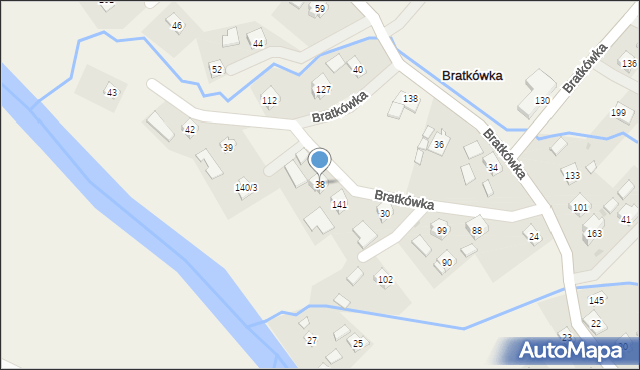 Bratkówka, Bratkówka, 38, mapa Bratkówka