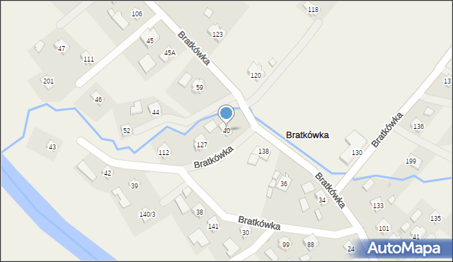 Bratkówka, Bratkówka, 40, mapa Bratkówka