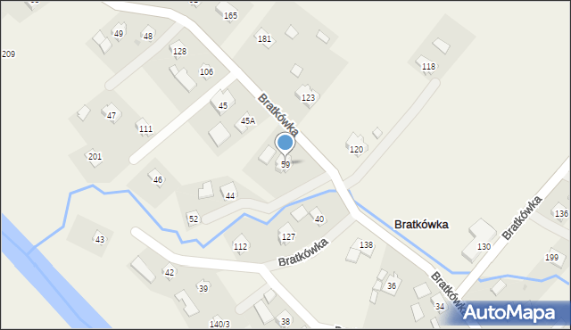 Bratkówka, Bratkówka, 59, mapa Bratkówka