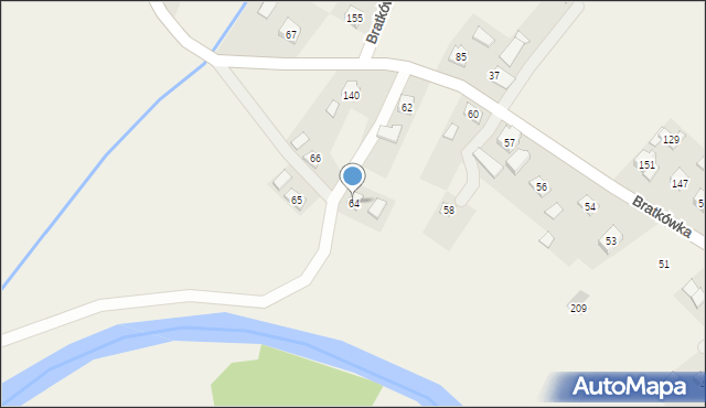 Bratkówka, Bratkówka, 64, mapa Bratkówka