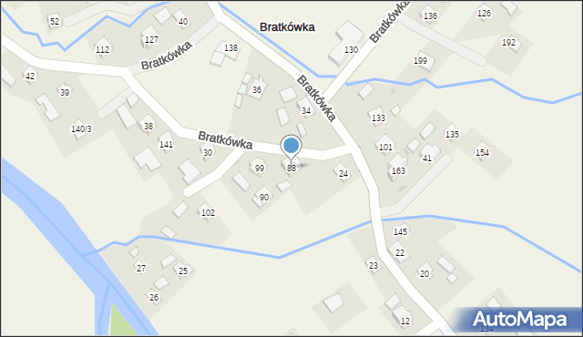 Bratkówka, Bratkówka, 88, mapa Bratkówka