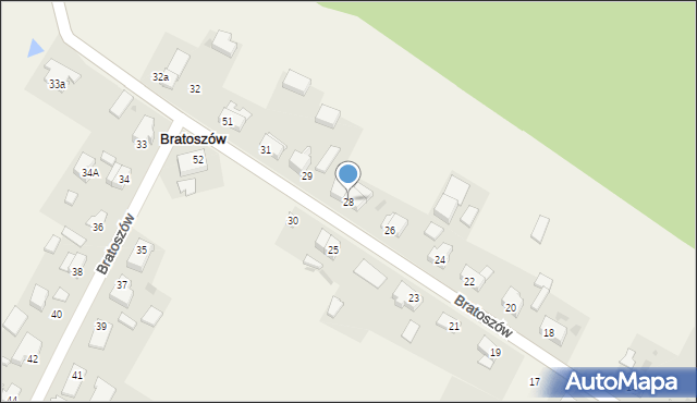 Bratoszów, Bratoszów, 28, mapa Bratoszów