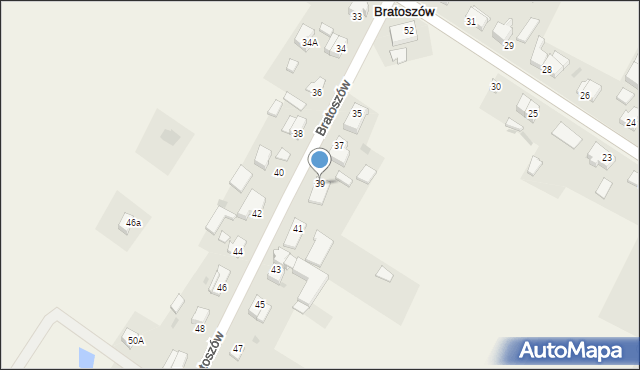 Bratoszów, Bratoszów, 39, mapa Bratoszów