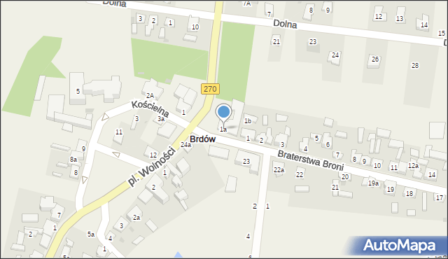 Brdów, Braterstwa Broni, 1a, mapa Brdów