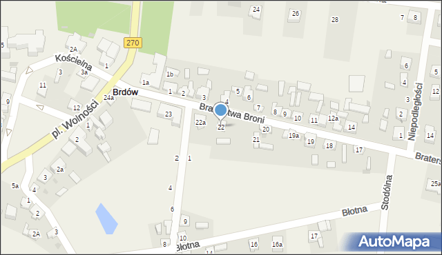 Brdów, Braterstwa Broni, 22, mapa Brdów