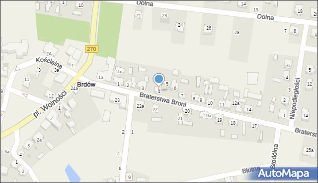 Brdów, Braterstwa Broni, 4, mapa Brdów