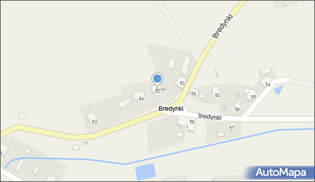 Bredynki, Bredynki, 62, mapa Bredynki