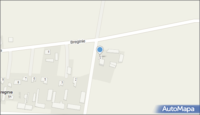 Breginie, Breginie, 1, mapa Breginie