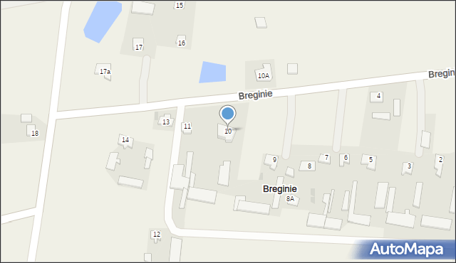 Breginie, Breginie, 10, mapa Breginie