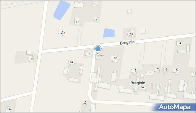 Breginie, Breginie, 11, mapa Breginie