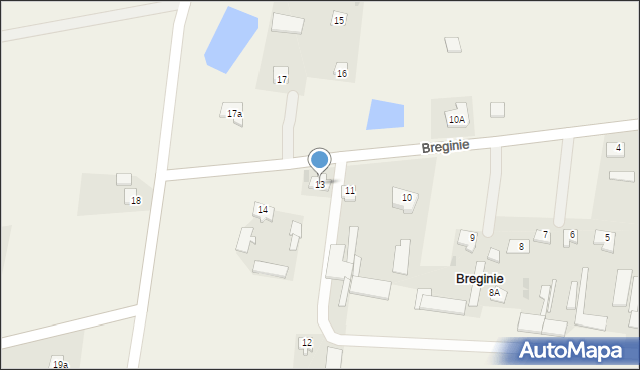 Breginie, Breginie, 13, mapa Breginie