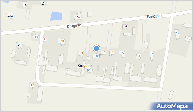 Breginie, Breginie, 8, mapa Breginie