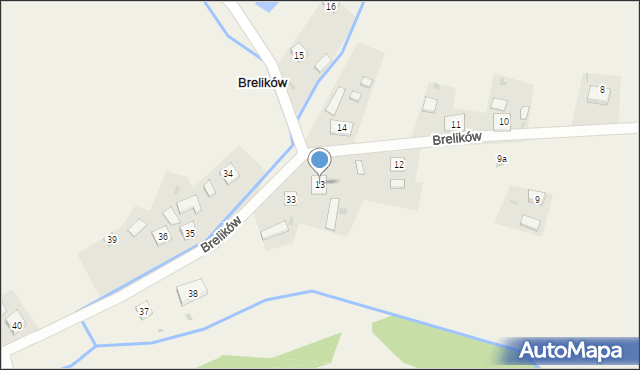 Brelików, Brelików, 13, mapa Brelików