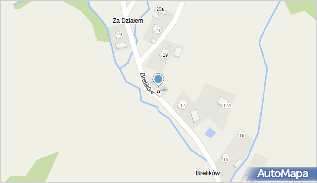 Brelików, Brelików, 18, mapa Brelików