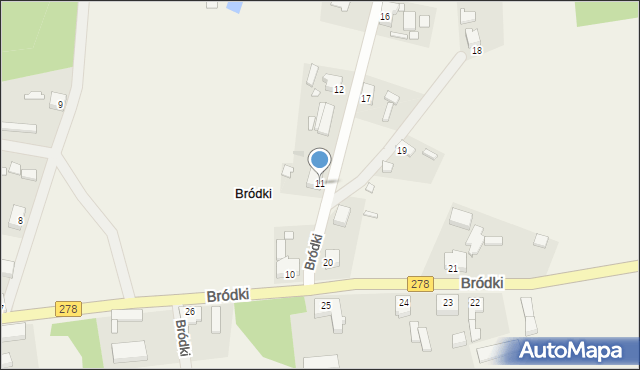 Bródki, Bródki, 11, mapa Bródki