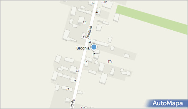Brodnia, Brodnia, 17, mapa Brodnia