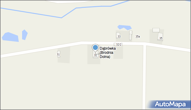 Brodnia Dolna, Brodnia Dolna, 32, mapa Brodnia Dolna