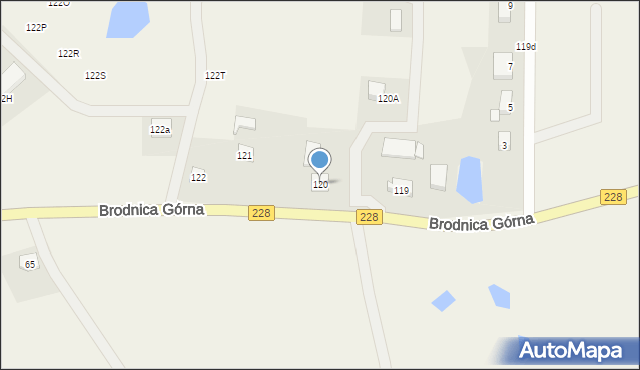 Brodnica Górna, Brodnica Górna, 120, mapa Brodnica Górna