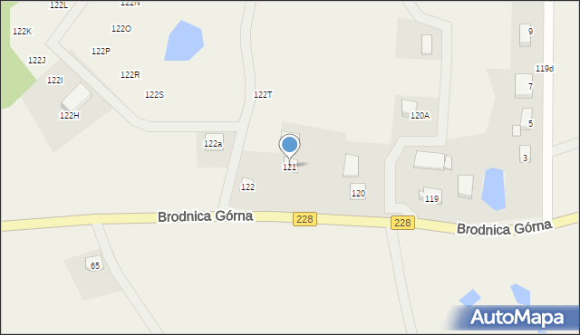 Brodnica Górna, Brodnica Górna, 121, mapa Brodnica Górna