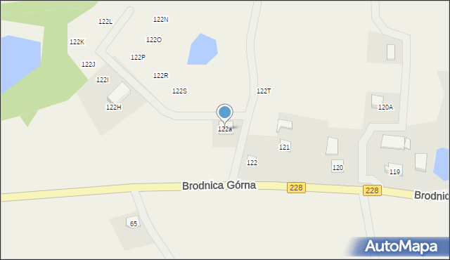 Brodnica Górna, Brodnica Górna, 122a, mapa Brodnica Górna