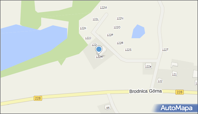 Brodnica Górna, Brodnica Górna, 122H, mapa Brodnica Górna