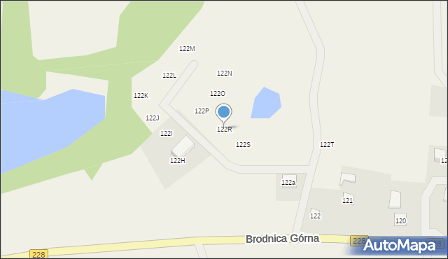 Brodnica Górna, Brodnica Górna, 122R, mapa Brodnica Górna