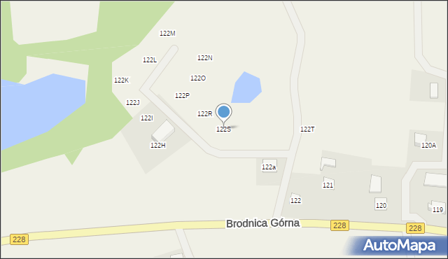 Brodnica Górna, Brodnica Górna, 122S, mapa Brodnica Górna