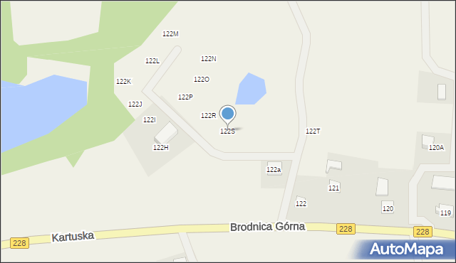 Brodnica Górna, Brodnica Górna, 122S, mapa Brodnica Górna