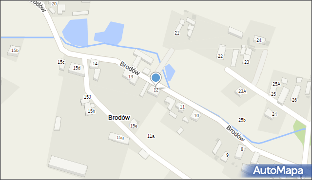 Brodów, Brodów, 12, mapa Brodów