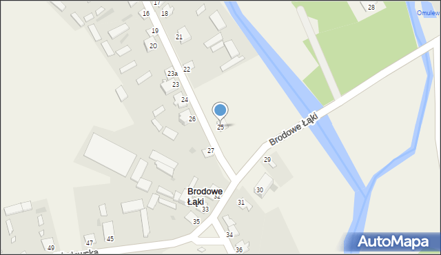 Brodowe Łąki, Brodowe Łąki, 25, mapa Brodowe Łąki