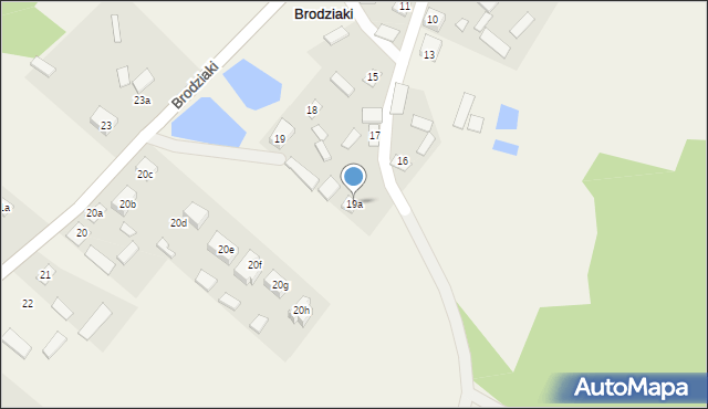 Brodziaki, Brodziaki, 19a, mapa Brodziaki