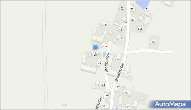 Brodziszów, Brodziszów, 40, mapa Brodziszów