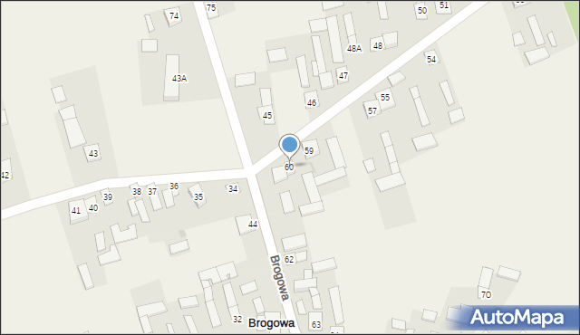 Brogowa, Brogowa, 60A, mapa Brogowa