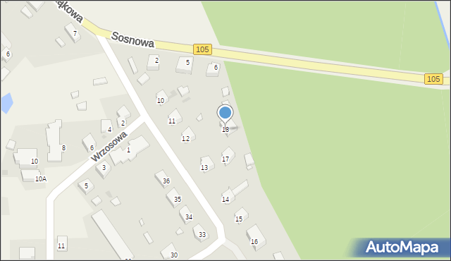 Brojce, Brzozowa, 18, mapa Brojce