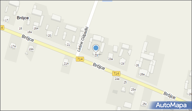 Brójce, Brójce, 23, mapa Brójce