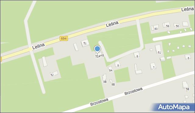 Brok, Brzostowa, 51A, mapa Brok