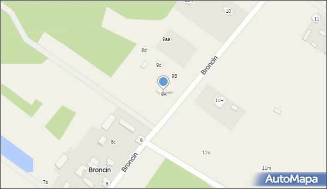 Broncin, Broncin, 9A, mapa Broncin