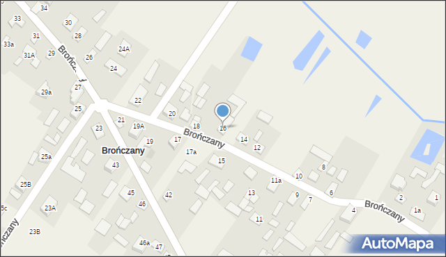 Brończany, Brończany, 16, mapa Brończany